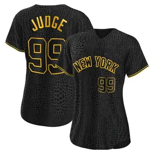 Aaron Judge New York Yankees Women's Replica Snake Skin City Jersey - Black