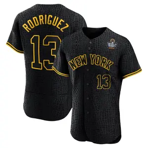 Alex Rodriguez New York Yankees Authentic Snake Skin City 2024 World Series Jersey - Black
