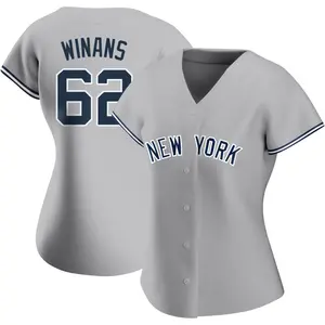 Allan Winans New York Yankees Women's Replica Road Name Jersey - Gray