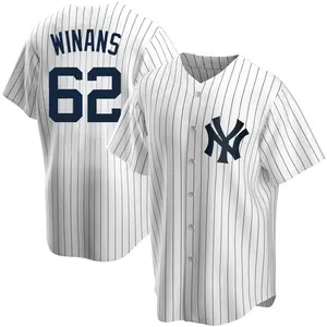 Allan Winans New York Yankees Youth Replica Home Jersey - White
