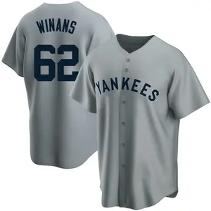 Allan Winans New York Yankees Youth Replica Road Cooperstown Collection Jersey - Gray