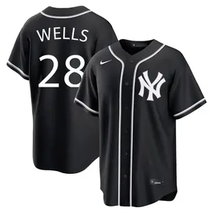 Austin Wells New York Yankees Youth Replica Fashion Out Jersey - Black