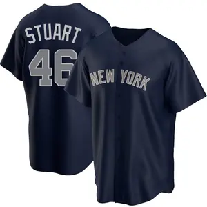 Baron Stuart New York Yankees Youth Replica Alternate Jersey - Navy