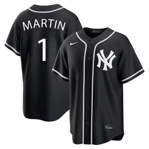 Billy Martin New York Yankees Youth Replica Fashion Out Jersey - Black