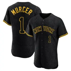 Bobby Murcer New York Yankees Authentic Snake Skin City Jersey - Black