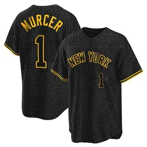 Bobby Murcer New York Yankees Youth Replica Snake Skin City Jersey - Black