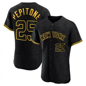Joe Pepitone New York Yankees Authentic Snake Skin City Jersey - Black