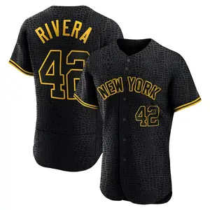 Mariano Rivera New York Yankees Authentic Snake Skin City Jersey - Black