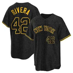 Mariano Rivera New York Yankees Youth Replica Snake Skin City Jersey - Black