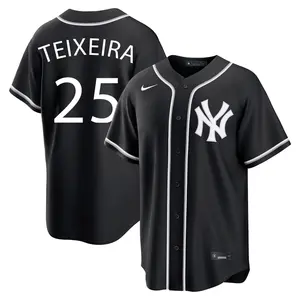 Mark Teixeira New York Yankees Youth Replica Fashion Out Jersey - Black