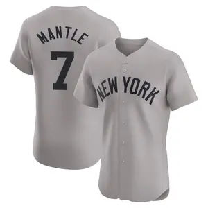 Mickey Mantle New York Yankees Elite Road Jersey - Gray