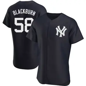 Paul Blackburn New York Yankees Authentic Navy Alternate Jersey - Black