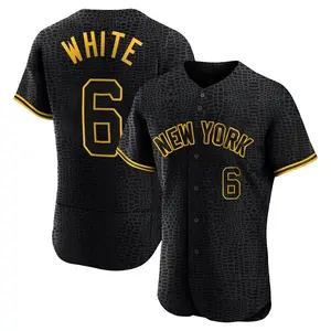 Roy White New York Yankees Authentic Black Snake Skin City Jersey - White