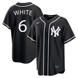 Roy White New York Yankees Replica Black Fashion Out Jersey - White