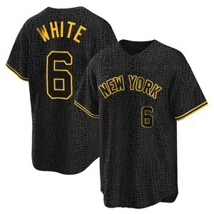 Roy White New York Yankees Replica Black Snake Skin City Jersey - White